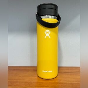 HYDRO FLASK 20 Oz Yellow Wide Mouth Flex Cap Sip Lid Water Bottle Pre Loved